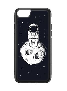 Astronaut keeps Phone Spaceman sits on the Moon Rubber Phone Case