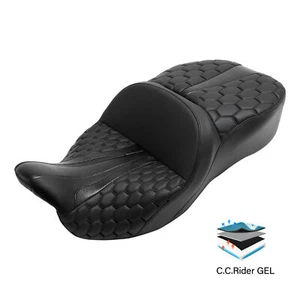 Rider Driver Passenger Gel Seat Fit For Harley Touring Street Glide FLHX 09-23 - Picture 1 of 13