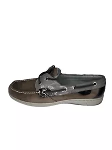 Sperry Boat Shoes Women Sz 8.5W Top Sider Gray Angelfish Suede Preppy Nautical - Picture 1 of 7