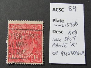 AUSTRALIA GV Head 1.5d Red. ACSC 89 Unlisted variety. 2 scans. - Picture 1 of 2