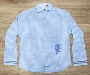 English Laundry Christopher Wick Long Sleeve Blue & White Striped Shirt Size L - Picture 1 of 4