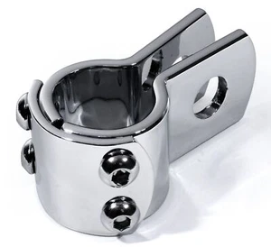 Befestigungsklemme 25mm Chrom Halterung 1" Lenker Harley Rahmen Sturzbügel Raste - Picture 1 of 3