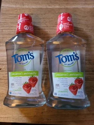 ✅️Lote de 2 enjuagues bucales Tom's of Maine Silly Strawberry para niños 16 oz caducidad 08/2026 Foto 1 de 3
