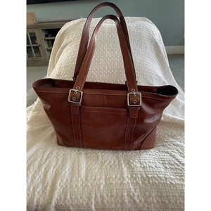 Borsa a tracolla Coach Hampton F12609 grande in pelle marrone - Foto 1 di 15