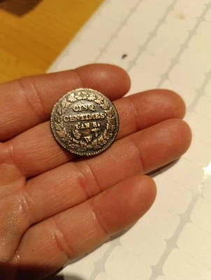 Monnaie Française Revolution 5 Centimes An 8 W - Photo 1/4