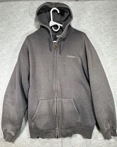 Carhartt Hoodie Herren XL grau Full Zip Loose Fit Farbflecken verblasst - Bild 1 von 9
