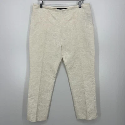 Ralph Lauren Black Label Pants Women's Size 10 White Lace Floral Silk Blend Vtg - Image 1 of 4