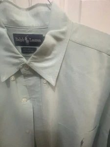 Size Large Light Mint Green POLO RALPH LAUREN Big Dress Shirt Button Up - Picture 1 of 9
