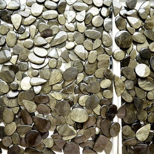 Top Quality Wholesale Silver Obsidian Cabochon Lot 500 Cts Gemstone For Jewelry - Picture 1 of 14