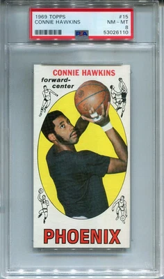 1969 Topps Basketball Cards #15 Connie Hawkins HOF Pheonix Suns RC PSA 8 NM-MT - Image 1 of 3
