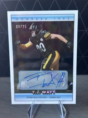 2022 Panini Clearly Donruss - Clearly Retro 1992 T.J. Watt #92-20 Autographs /25 - Image 1 of 2