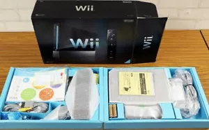 Nintendo Wii Black Console RVL-S-KJ Japan NEW (WORKS ONLY IN JAPANESE LANGUAGE) - Picture 1 of 2