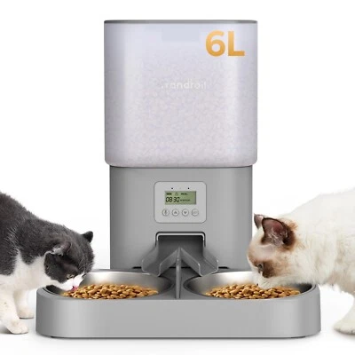 Alimentador Automático para Mascotas para Gato Perro Altura Ajustable Gran Capacidad 6L Foto 1 de 4