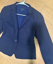 Ann Taylor Navy Blue Polkadot Blazer Size 8 Jacket