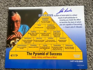 *JOHN WOODEN*SIGNED*AUTOGRAPHED*PYRAMID OF SUCCESS*11X14*PICTURE*UCLA*BRUINS*COA - Picture 1 of 5
