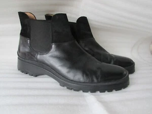BALLY Switzerland BLACK leather /Suede Allround Slip-on Ankle Boots 11.5 M - Picture 1 of 15