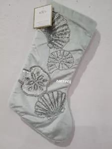 Coastal Collection Beach Nautical Beaded Starfish Christmas Stocking 22" - Picture 1 of 4