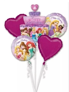 Disney Princesa X 5 Globos Ramo Lámina Niños Feliz Cumpleaños Fiesta Decoración  - Imagen 1 de 7