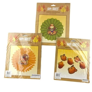 Momentum Brands Thanksgiving Hanging Decor 1 Scarecrow 6 Pumpkins 1 Turkey - Picture 1 of 7