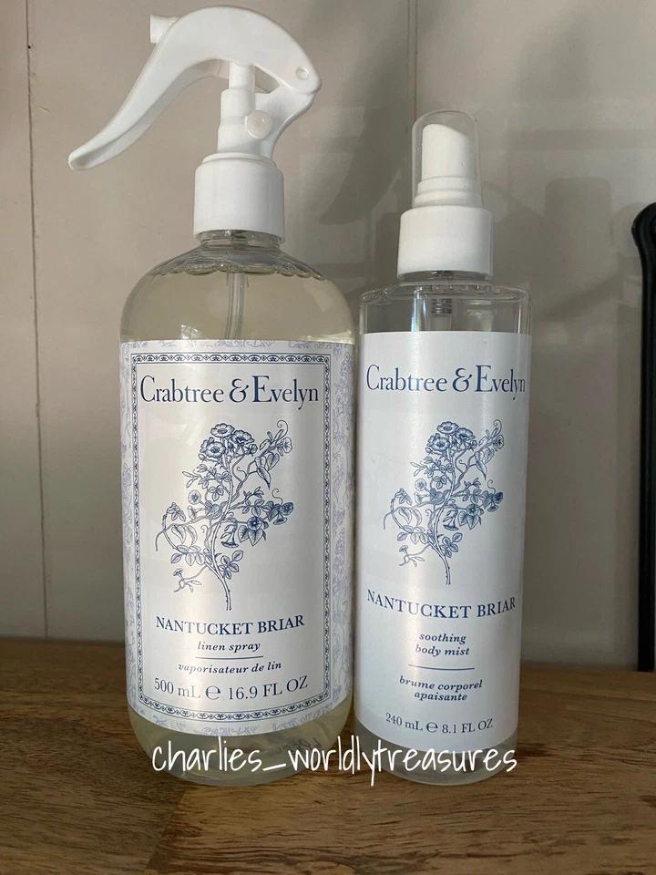 2 PC Crabtree & Evelyn Nantucket Briar Linen Spray & Body Mist NEW - Image 1 of 1