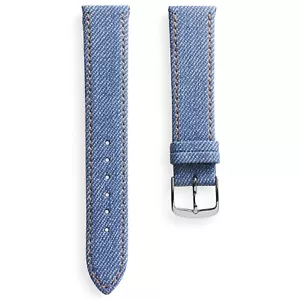 16mm Denim Blue Watch Band Strap with Hypoallergenic Lining - Picture 1 of 4