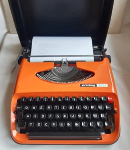 Schreibmaschine Privileg 300T Orange Topzustand Funktion Koffer - Photo 1/11