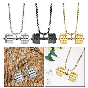 Dumbbell Pendant Decorative Novelty Elegant Fancy Dress Barbell Necklace for - Picture 1 of 22