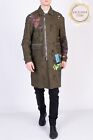 RRP€1670 DSQUARED2 Ripped Coat IT48 US38 M Green Worn Look Painted Made in Italy