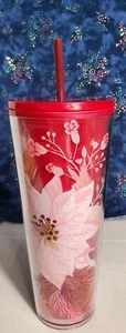 STARBUCKS 2022 Holiday Enchanted Forest Pearl Tumbler 24 oz Cold Cup Venti New - Picture 1 of 9