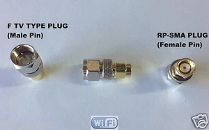F Type Male Jack to RP SMA Male Plug Straight Adapter RF Connector Converter USA - Picture 1 of 3
