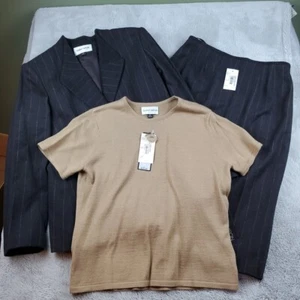 Albert Nipon Suit Womens Sz 8 Three Piece Angora Wool Blend Jacket Skirt Top NWT - Picture 1 of 21