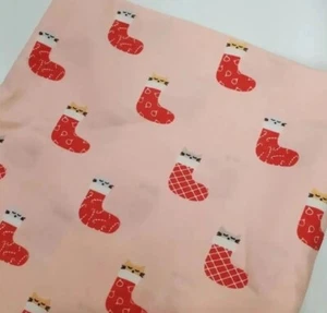 Dear Stella Kitties In Stockings Pink Cotton Fabric Christmas Season FAT QUARTER - Picture 1 of 1