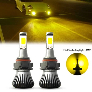 2Pcs H16 5202 PS24W High Power Golden Yellow LED Strobe/Fog Driving Lights Bulbs - Picture 1 of 11