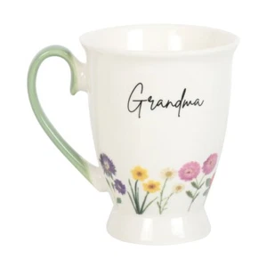 Oma Wildblumen Standfuß Tee Kaffee weiß Blumen Becher Muttertag - Bild 1 von 6