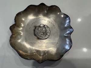 Peru Coat Of Arms Sterling Silver 925 Plate Fidel Castro  P Izquierdo 123 Grams - Picture 1 of 8