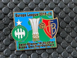 PINS BADGE FOOTBALL SOCCER ASSE SAINT ETIENNE  VS FC BASEL 2015 2016 - Picture 1 of 1