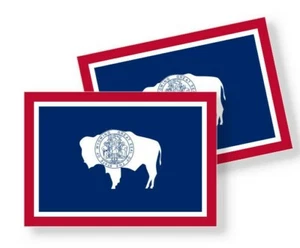 Wyoming Flag Stickers Flag Decals Vinyl Indoor Outdoor Stickers Set of 4  - Picture 1 of 2