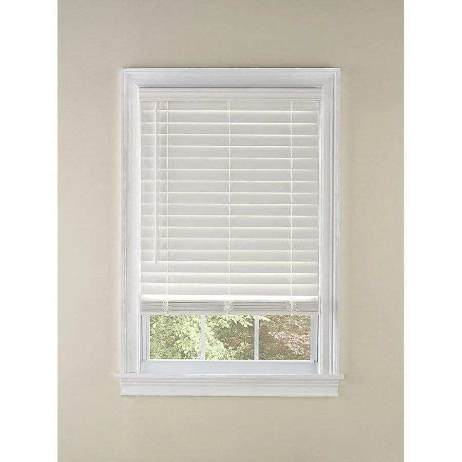 Custom Size Now by Levolor 60-in W X 64-in L White Faux Wood 2-in Slat Room Darkening Plantation Blinds Efwcdd6006401d