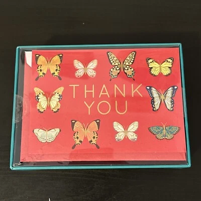 Lady Jayne Ltd Butterfly Thank You Note Cards 12 Cards And Envelopes Stationary - Image 1 of 2