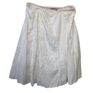 Falda blanca con ojales de algodón línea A informal XL Weekend Choices - Imagen 1 de 10