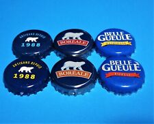 BEER BOTTLE CAP - 6 CAPS LOT - BOREALE - BORÉALE & BELLE GUEULE - POLAR BEAR