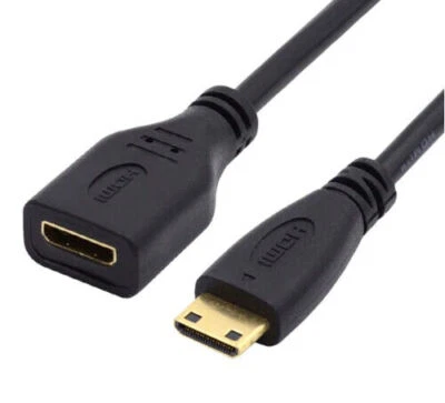 Mini HDMI Type-C Socket Female to Mini HDMI Male Extension Cable 4K 1080P 0.16m - Image 1 of 4