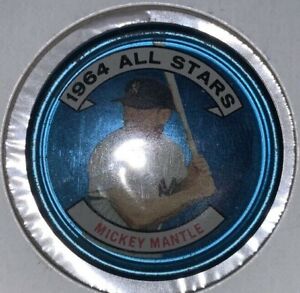 EX-MT 1964 Topps Baseball Coin Pin #131A Mickey Mantle New York Yankees