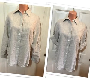 JONES NEW YORK Sport, Small, 100% Linen, Blouse, w/ Button Roll Tab Sleeve. NEW. - Picture 1 of 12