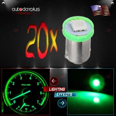 20pcs BA9S 1895 LED Bulb Green Instrument Gauge Cluster Panel Dashboard Light - Изображение 1 из 4