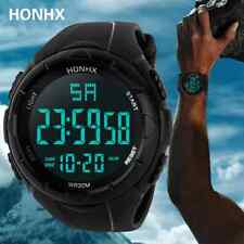 HONHX Mens Black Military Style Sports Waterproof Digital Watch LED Xmas Gift