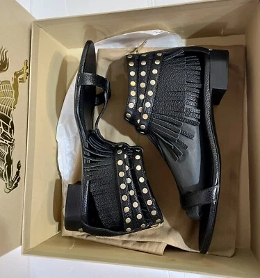 Sandalias Burberry Gladiator de cuero negro charlado. Nuevas 39,5 Foto 1 de 4