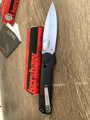 Kershaw 2038 Iridium D2 Black Aluminum, Camping, Utility Knife 100% Hi Quality - image 1 of 4