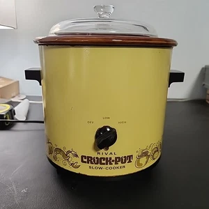 Vintage 1970er Rival Crock Pot Schongarer Avocado grün #3100 3,5 qt funktioniert Retro - Bild 1 von 7