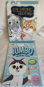 CATS DOGS AND FARM ANIMALS JUMBO COLORING Book 2 Coloring Books 2024 NEW - Picture 1 of 9
